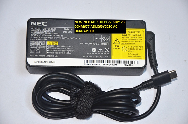 NEW SA10E75855 00HM677 NEC 20V 3.25A/15V 3A/9V 2A/5V 2A 65W for ADP010 PC-VP-BP123 ADLX65YCC2C AC DC ADAPTER